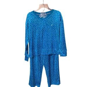 Nautica 2 Piece Microfleece Pajama Set Women Size SP Sleepwear Soft & Cozy